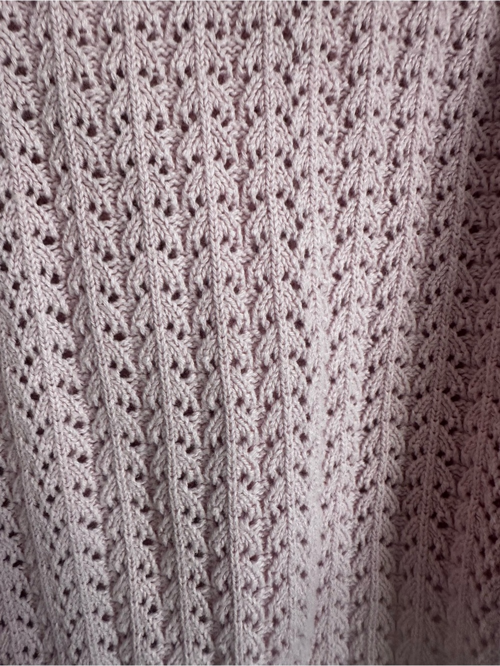 Girl Orchid Pink Pointelle Ruffle Cardigan by Janie and Jack Size 3T Dusty Pink - Picture 4 of 5
